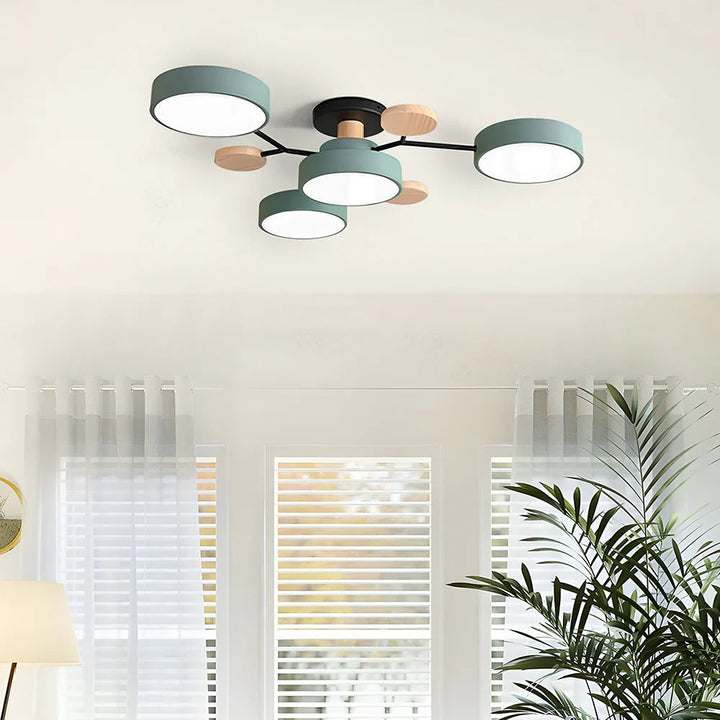 Elegant modern halo LED semi-flush ceiling light, enhancing any room.