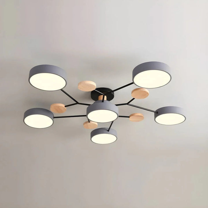 Halo LED ceiling light, a contemporary and luminous bedroom fixture.