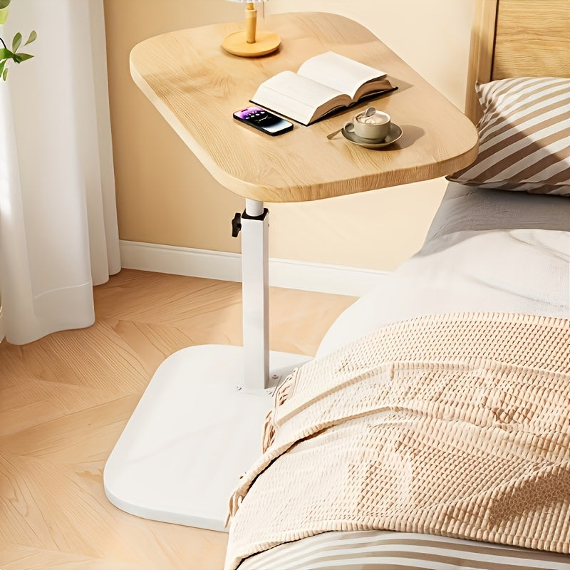 Versatile wood & metal adjustable end table, ideal as a modern side table for living rooms or next to beds.