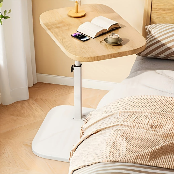 Versatile wood & metal adjustable end table, ideal as a modern side table for living rooms or next to beds.