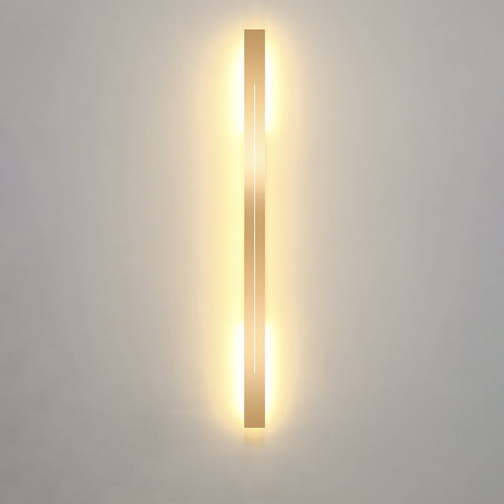 Black linear LED wall light, sleek design for modern home decor.