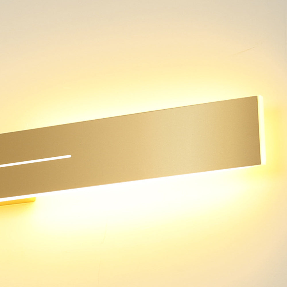 Indoor LED linear wall fixture, black, for a minimalist modern look.