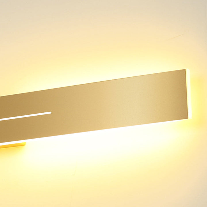 Indoor LED linear wall fixture, black, for a minimalist modern look.