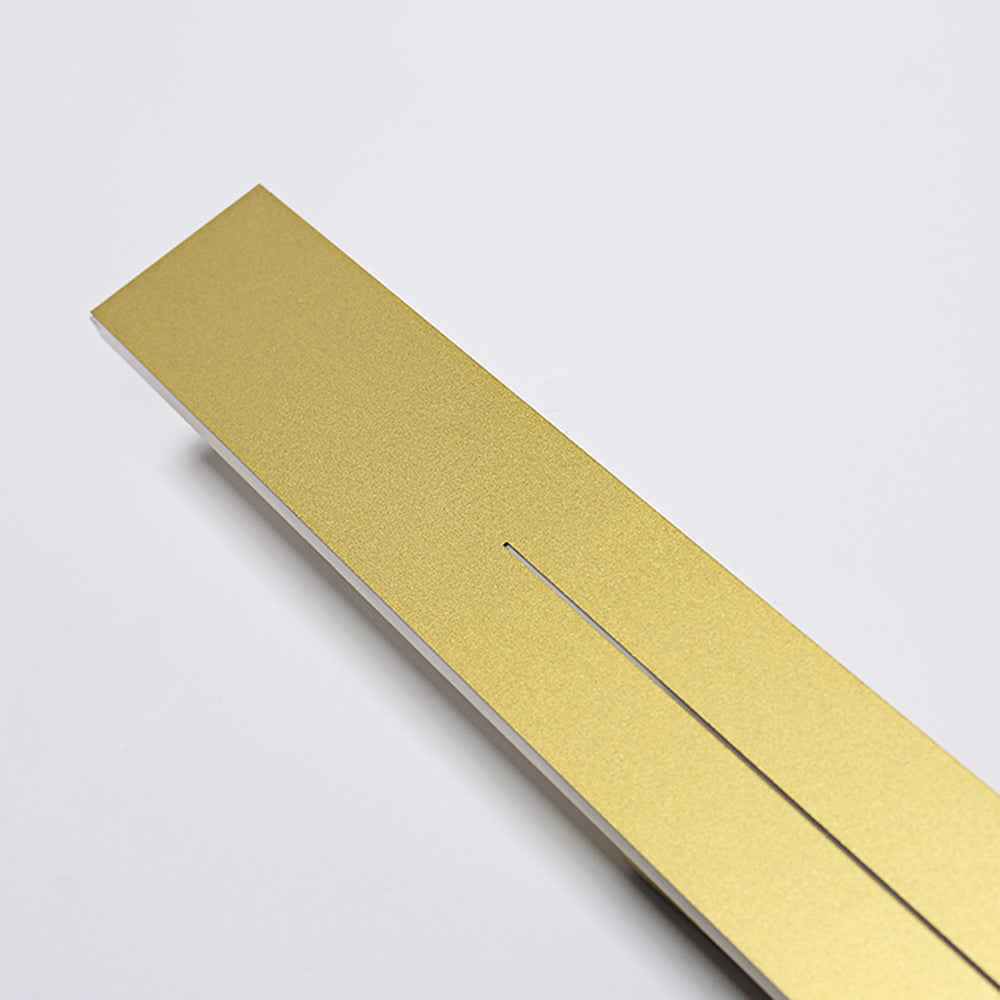 Gold contemporary LED wall light, enhancing your living room decor.