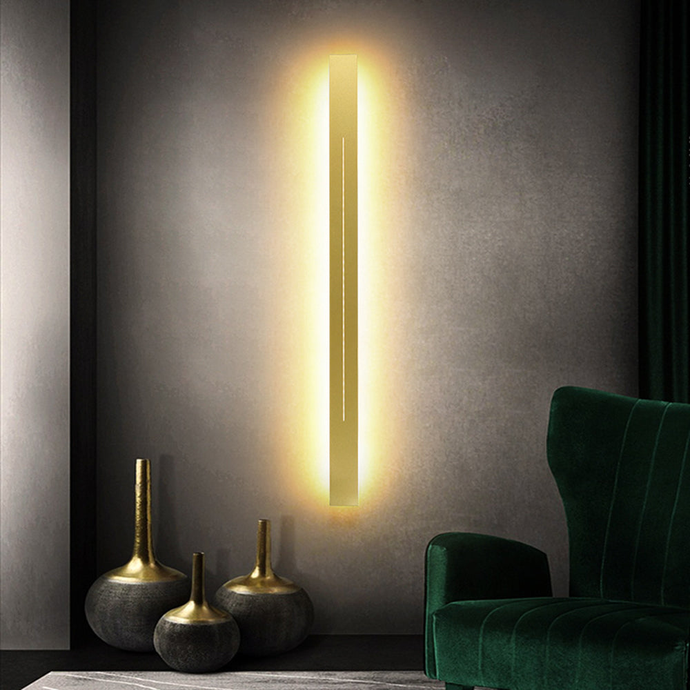 Dimmable gold metal acrylic wall lamp, a modern choice for bedroom lighting.