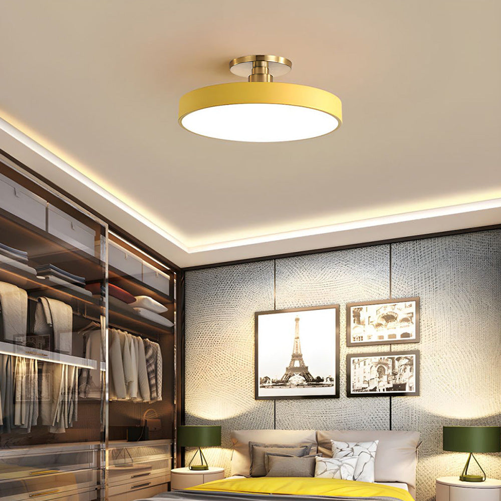 Elegant smart dimmable LED ceiling lamp, multi-color for personalized room ambiance.
