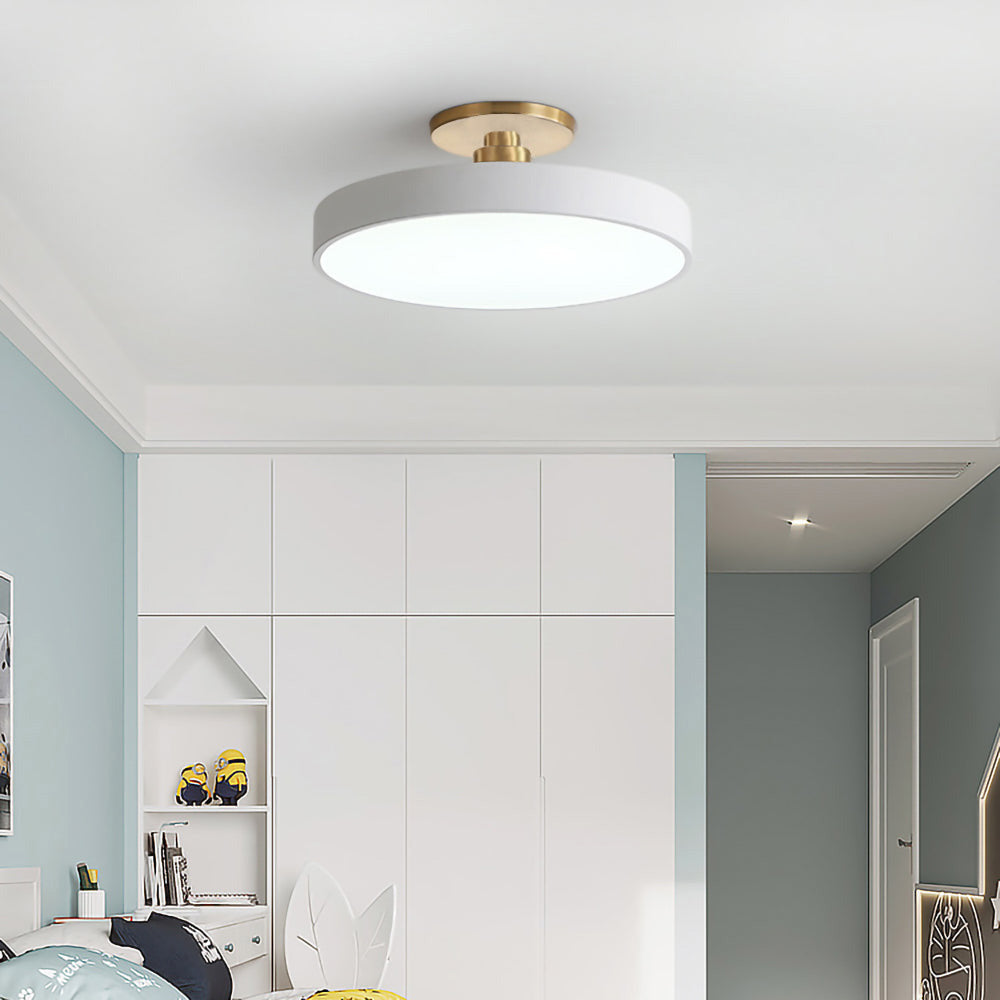 Bedroom modern LED ceiling lamp, dimmable for ambient and energy-efficient lighting.