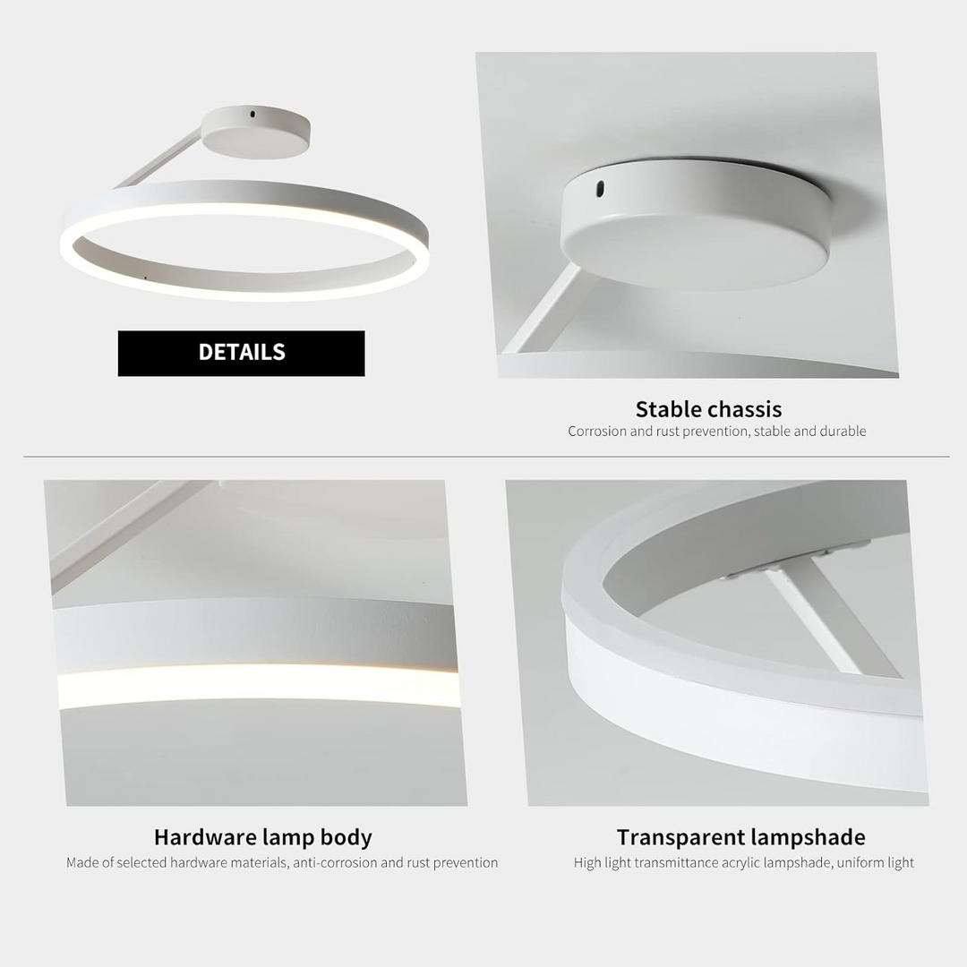 White LED ceiling light, a minimalist and energy-efficient lighting solution.