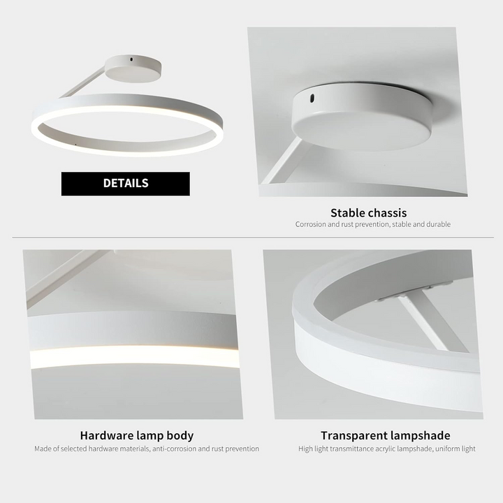 White LED ceiling light, a minimalist and energy-efficient lighting solution.