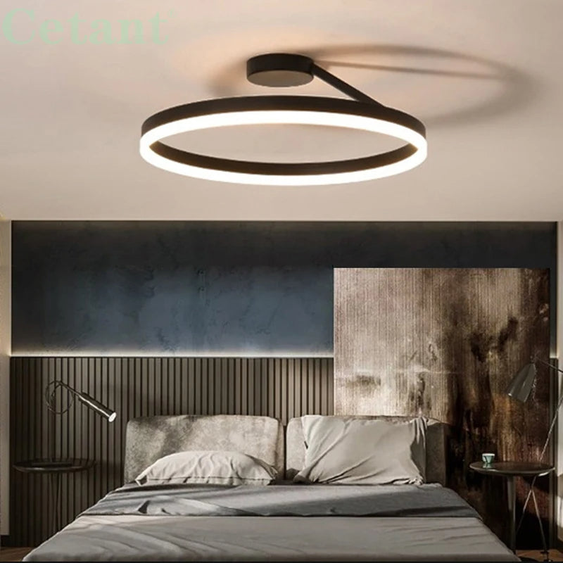 Modern LED ceiling lamp, provides powerful yet soft light for comfortable living.