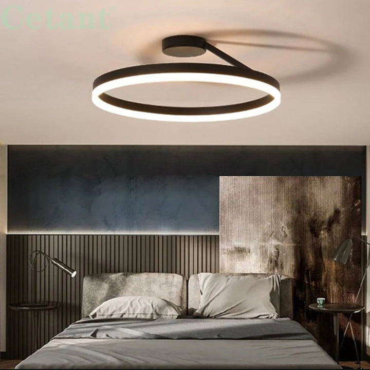 Modern LED ceiling lamp, provides powerful yet soft light for comfortable living.