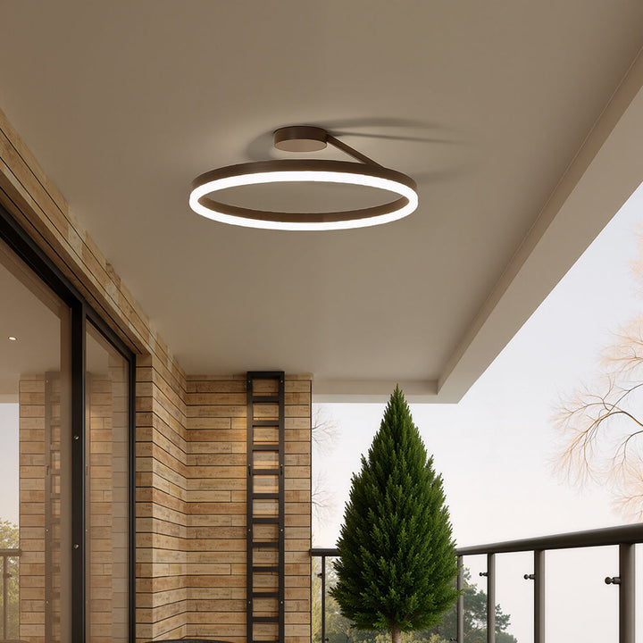 Minimalist LED ceiling light in white, enhances bright, airy interiors.