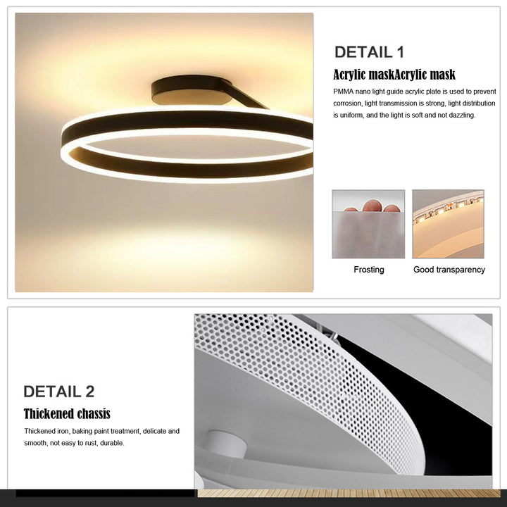 Contemporary LED ceiling lamp, offering soft, bright light for living spaces.