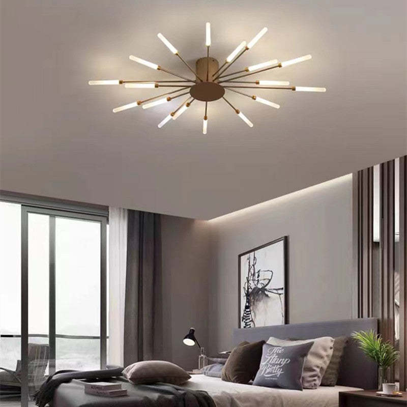 Black LED fireworks design ceiling lamp, adding a touch of sophistication.