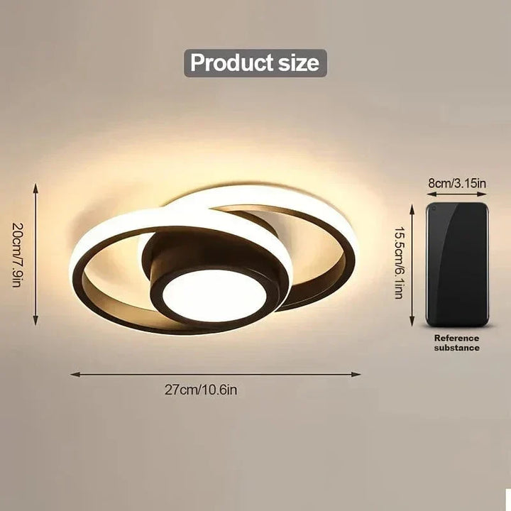 Contemporary energy-efficient LED flush mount ceiling lamp, ideal modern interior home decor lighting solution.