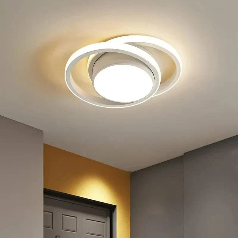 Versatile modern LED flush mount ceiling light, 3-color dimmable, perfect for hallway, bedroom, or study.