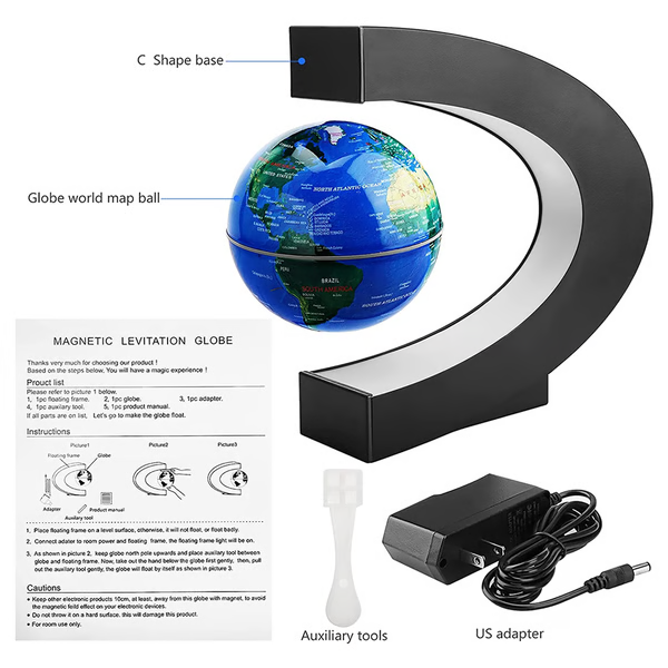 Illuminate your space with a unique LED magnetic floating globe. Ideal for modern home decor, office, or gifts.