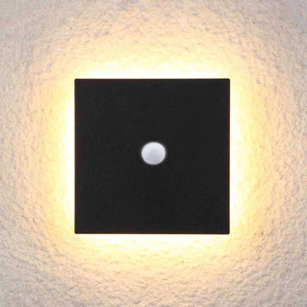 Smart LED outdoor wall light with motion sensor for enhanced security & convenience.