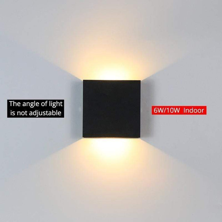 Contemporary LED light fixture, suitable for outdoor/indoor, provides bright, adjustable light.