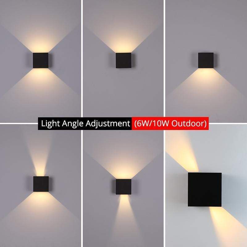 Energy-efficient square LED wall light, IP65 waterproof, ideal for modern outdoor home lighting.