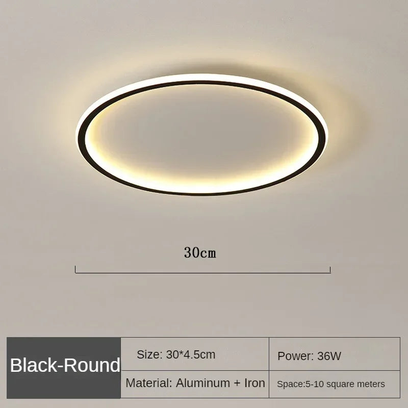 Decorative LED round flush mount ceiling light, Scandinavian design, perfect for modern interior lighting accents.