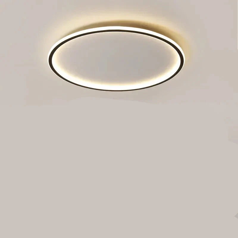 Modern LED round flush mount ceiling light, Scandinavian design, perfect for contemporary home interior decor.