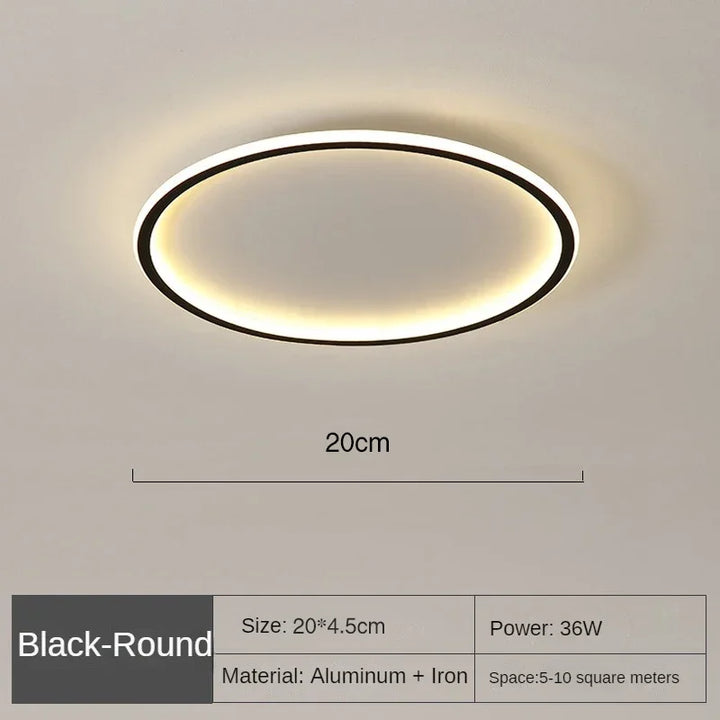 Contemporary LED round flush mount ceiling lamp, Scandinavian design, ideal for minimalist home decor projects.