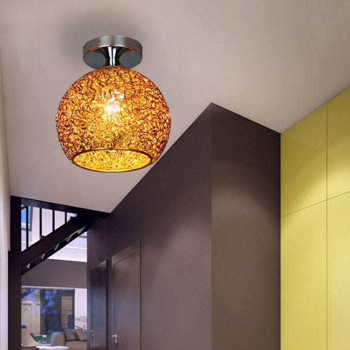 Close-up of the Bright Kids LED semi-flush mount light, showcasing its modern finish.