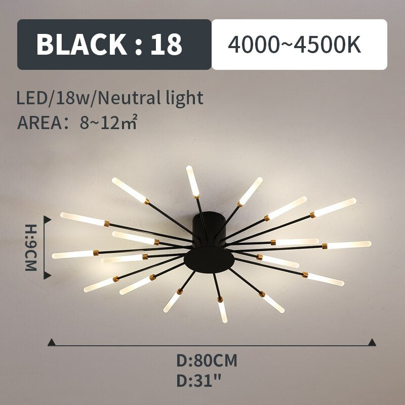 Modern dimmable black spiral flush mount LED light, sleek design.