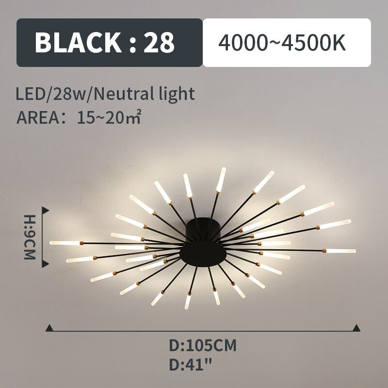 Spiral design LED flush mount, dimmable black finish interior lighting.