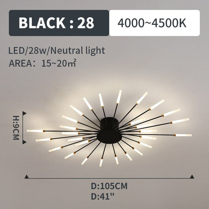 Spiral design LED flush mount, dimmable black finish interior lighting.