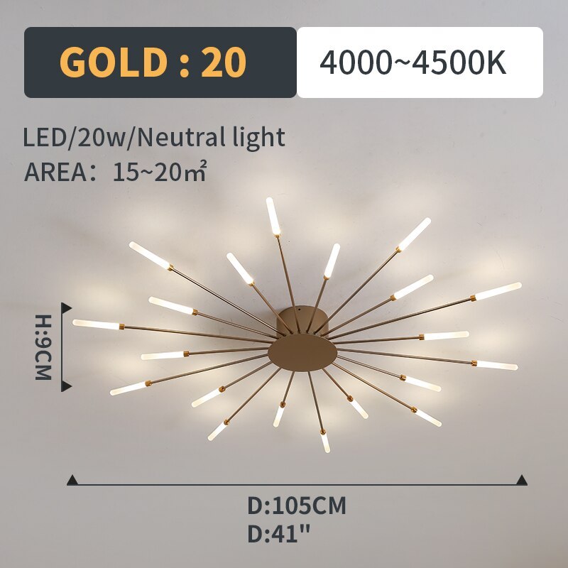 Contemporary gold spiral LED ceiling lamp, dimmable for hallways.