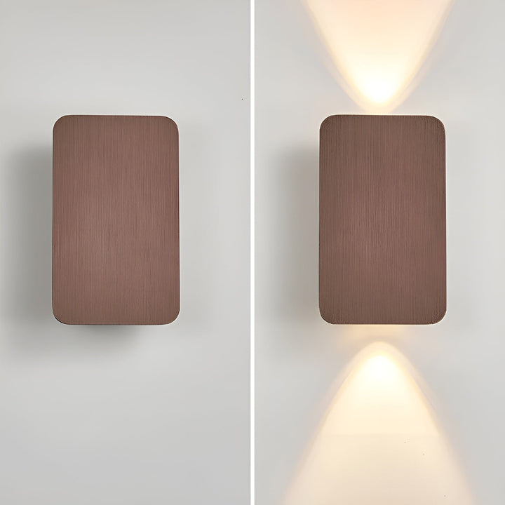 Atmospheric LED wall lamp enhancing bedroom or hallway decor with dual beams