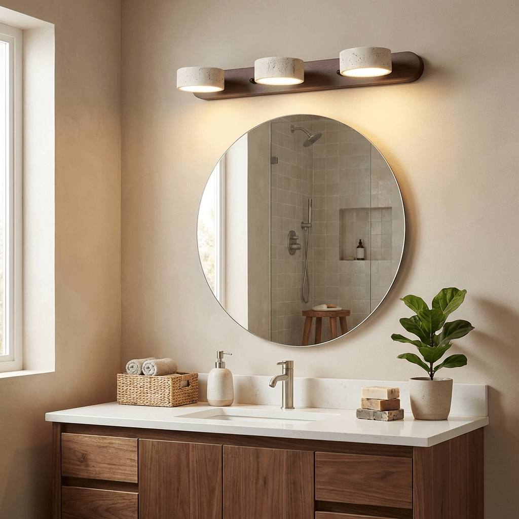 Contemporary LED wall fixture, ideal for living room ambient interior design.