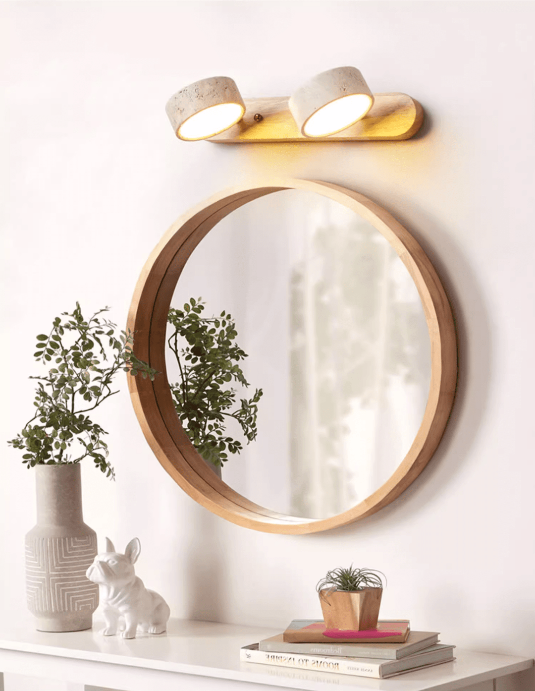 Energy-efficient modern LED wall lamp, sleek for hallway or bathroom.