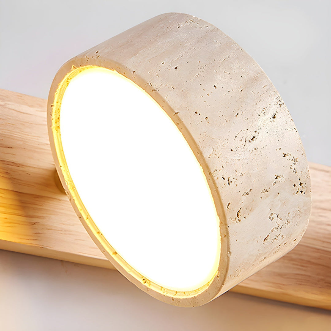 Elegant LED wall light, dimmable ambient glow for a cozy bedroom.