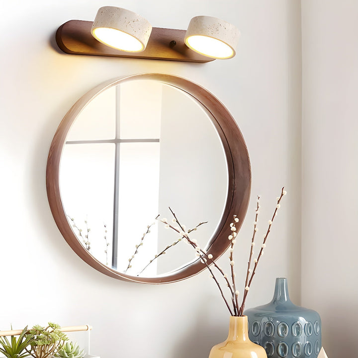 Sleek LED wall lamp, dimmable for living room or bedroom ambient light.