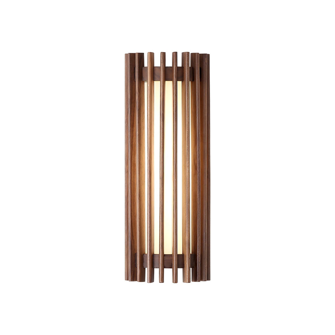 Indoor LED lighting fixture, modern wood frame & acrylic lens for gentle illumination.