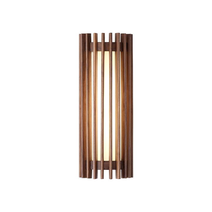 Indoor LED lighting fixture, modern wood frame & acrylic lens for gentle illumination.