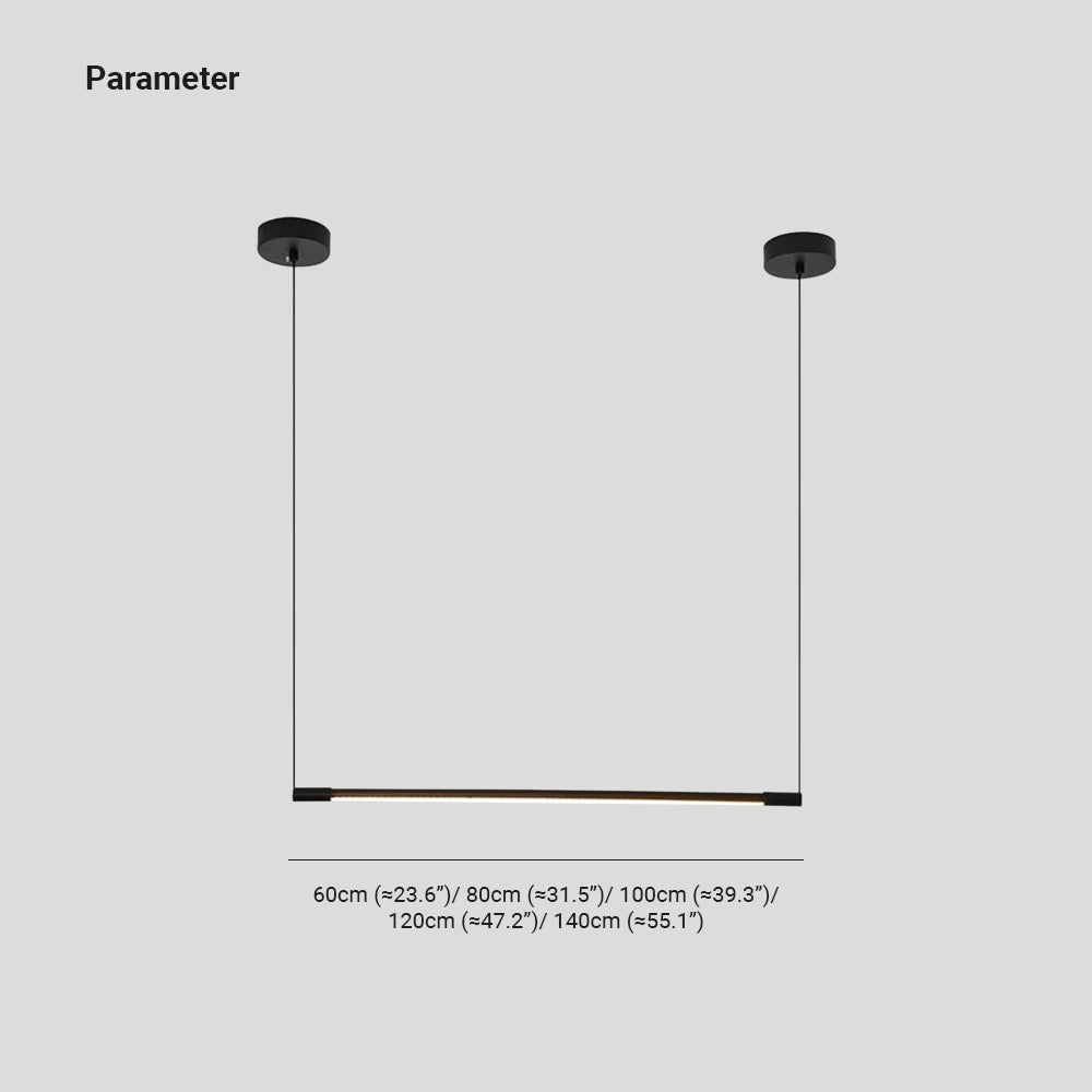 Sleek acrylic & metal modern linear LED pendant light, a stylish fixture for home decor.