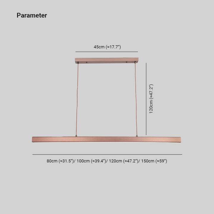 Elegant modern linear pendant light for stylish living room home decor.