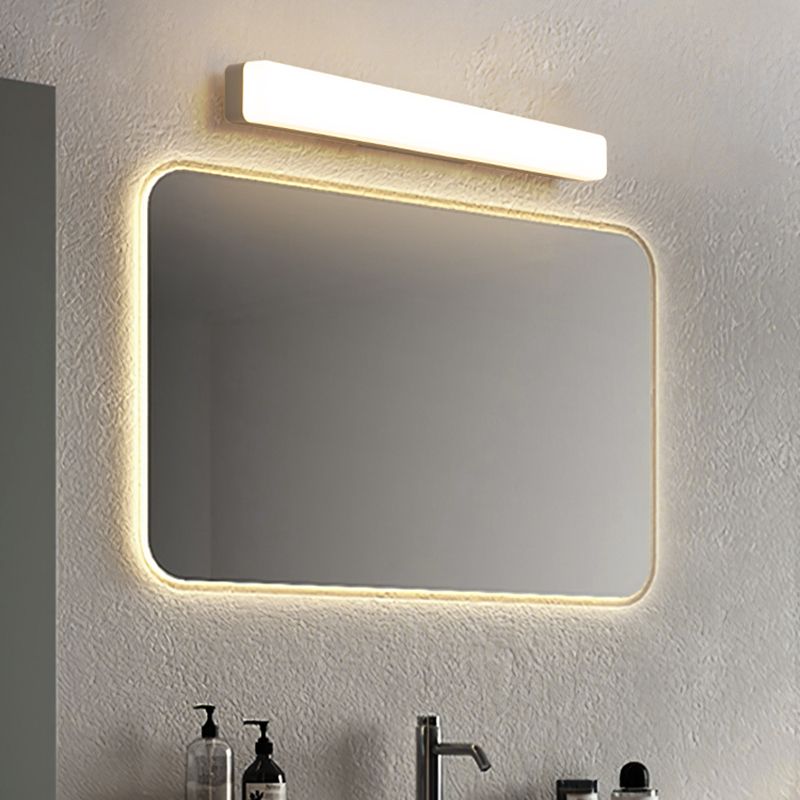 Indoor LED wall sconce, contemporary linear design for bathroom and vanity mirror.