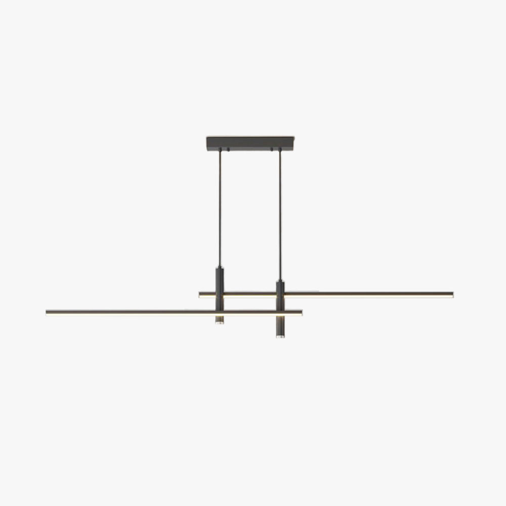 Modern Linear Pendant Light for kitchen island lighting, sleek LED design.