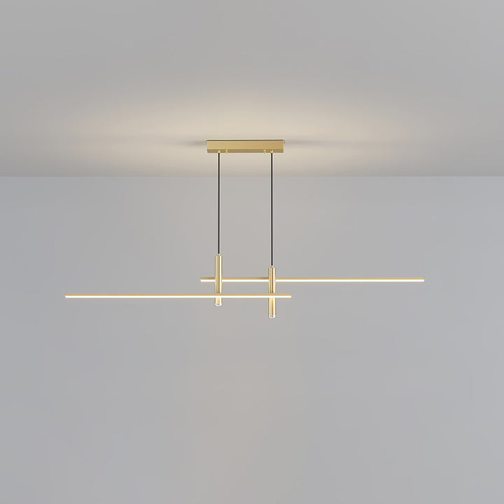 Contemporary linear pendant light fixture, a modern focal point for dining rooms.