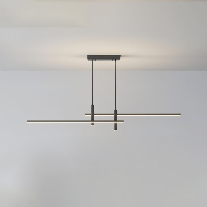 Elegant modern linear pendant light, sophisticated LED lighting for kitchens.