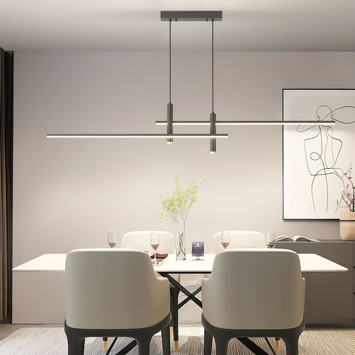 Modern linear pendant light, a beautiful LED fixture for contemporary interiors.