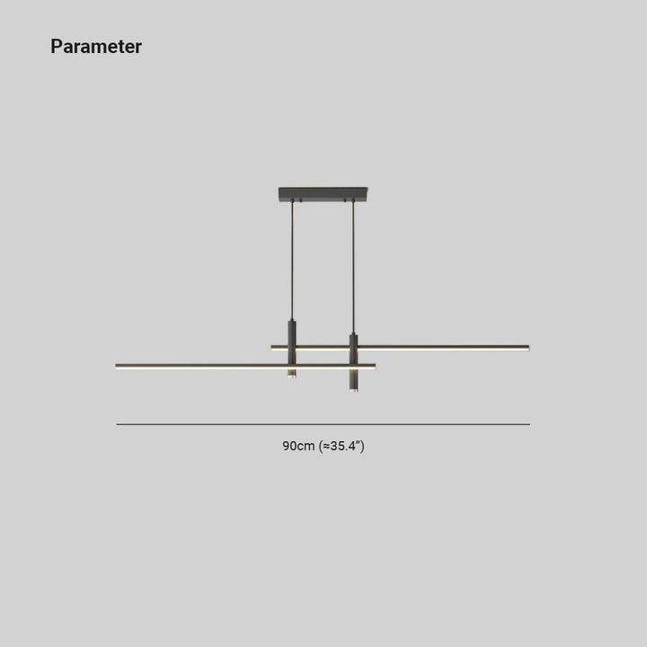 Sleek LED linear pendant light, contemporary home decor for dining areas.