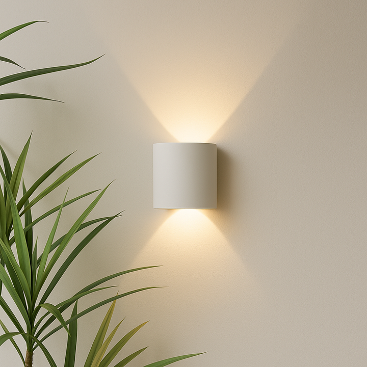 Waterproof exterior lighting: minimalist LED wall mount for gardens and pathways.