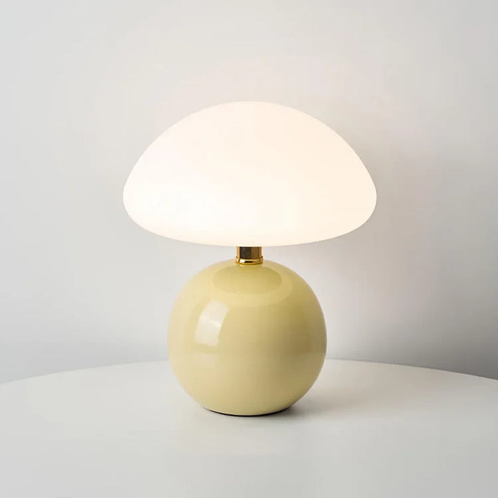 Unique ceramic mushroom LED lamp, modern design for a stylish home decor gift or personal use.