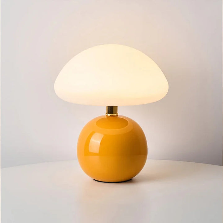 Modern mushroom desk lamp, adjustable LED lighting, bringing vibrant and functional style to any office.